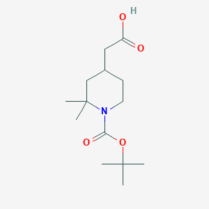 2-{1-[(Tert-butoxy)carbonyl]-2,2-dimethylpiperidin-4-yl}acetic acid