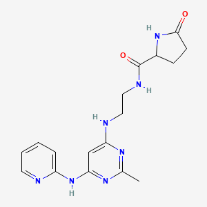 N-(2-((2-methyl-6-(pyridin-2-ylamino)pyrimidin-4-yl)amino)ethyl)-5-oxopyrrolidine-2-carboxamide