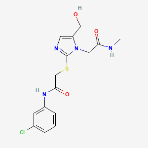 2-[2-({2-[(3-chlorophenyl)amino]-2-oxoethyl}thio)-5-(hydroxymethyl)-1H-imidazol-1-yl]-N-methylacetamide