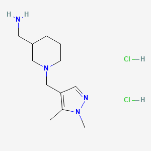 ({1-[(1,5-Dimethyl-1H-pyrazol-4-yl)methyl]piperidin-3-yl}methyl)amine dihydrochloride