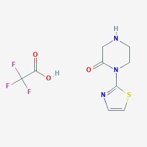 molecular formula C9H10F3N3O3S B2697309 1-(1,3-Thiazol-2-yl)piperazin-2-one; trifluoroacetic acid CAS No. 2319718-83-5