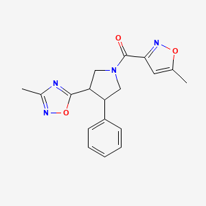 (3-(3-Methyl-1,2,4-oxadiazol-5-yl)-4-phenylpyrrolidin-1-yl)(5-methylisoxazol-3-yl)methanone