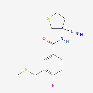 N-(3-cyanothiolan-3-yl)-4-fluoro-3-[(methylsulfanyl)methyl]benzamide