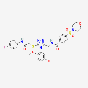 N-((4-(2,5-dimethoxyphenyl)-5-((2-((4-fluorophenyl)amino)-2-oxoethyl)thio)-4H-1,2,4-triazol-3-yl)methyl)-4-(morpholinosulfonyl)benzamide