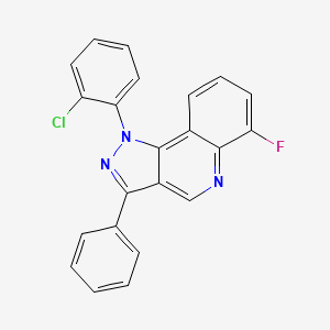 molecular formula C22H13ClFN3 B2697340 1-(2-chlorophenyl)-6-fluoro-3-phenyl-1H-pyrazolo[4,3-c]quinoline CAS No. 932329-45-8