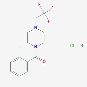 molecular formula C14H18ClF3N2O B2697348 o-Tolyl(4-(2,2,2-trifluoroethyl)piperazin-1-yl)methanone hydrochloride CAS No. 1351599-09-1
