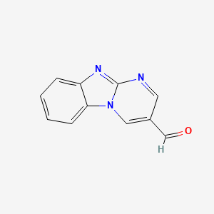 molecular formula C11H7N3O B2697349 Benzo[4,5]imidazo[1,2-A]pyrimidine-3-carbaldehyde CAS No. 1253696-36-4