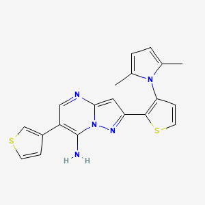 molecular formula C20H17N5S2 B2697352 2-[3-(2,5-dimethyl-1H-pyrrol-1-yl)-2-thienyl]-6-(3-thienyl)pyrazolo[1,5-a]pyrimidin-7-amine CAS No. 685106-56-3