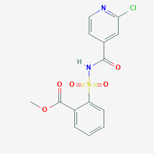 molecular formula C14H11ClN2O5S B2697353 Methyl 2-{[(2-chloropyridin-4-yl)formamido]sulfonyl}benzoate CAS No. 1333827-53-4