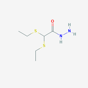 molecular formula C6H14N2OS2 B2697355 2,2-Bis(ethylsulfanyl)acetohydrazide CAS No. 183474-72-8