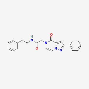 molecular formula C22H20N4O2 B2697357 2-(4-oxo-2-phenylpyrazolo[1,5-a]pyrazin-5(4H)-yl)-N-(2-phenylethyl)acetamide CAS No. 941894-02-6