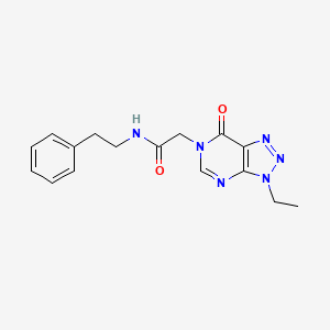 molecular formula C16H18N6O2 B2697358 2-(3-ethyl-7-oxo-3H-[1,2,3]triazolo[4,5-d]pyrimidin-6(7H)-yl)-N-phenethylacetamide CAS No. 1060183-82-5