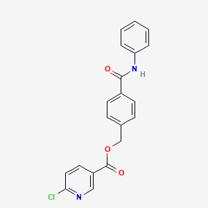 molecular formula C20H15ClN2O3 B2697362 [4-(Phenylcarbamoyl)phenyl]methyl 6-chloropyridine-3-carboxylate CAS No. 878106-60-6