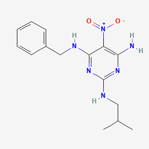 molecular formula C15H20N6O2 B2697367 N4-benzyl-N2-isobutyl-5-nitropyrimidine-2,4,6-triamine CAS No. 673496-47-4