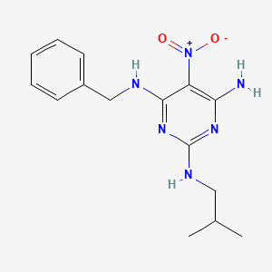 {6-Amino-2-[(2-methylpropyl)amino]-5-nitropyrimidin-4-yl}benzylamine