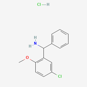 molecular formula C14H15Cl2NO B2697372 (5-Chloro-2-methoxyphenyl)(phenyl)methanamine hydrochloride CAS No. 2241139-73-9