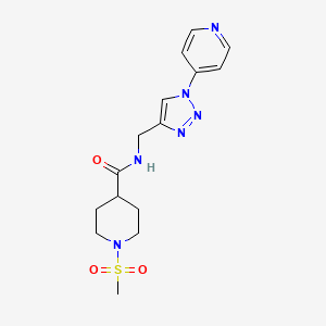 molecular formula C15H20N6O3S B2697373 1-(methylsulfonyl)-N-((1-(pyridin-4-yl)-1H-1,2,3-triazol-4-yl)methyl)piperidine-4-carboxamide CAS No. 2034379-31-0