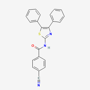 molecular formula C23H15N3OS B2697374 4-cyano-N-(4,5-diphenyl-1,3-thiazol-2-yl)benzamide CAS No. 313662-49-6