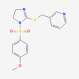 3-[[1-(4-Methoxyphenyl)sulfonyl-4,5-dihydroimidazol-2-yl]sulfanylmethyl]pyridine
