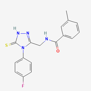 molecular formula C17H15FN4OS B2697378 N-[[4-(4-fluorophenyl)-5-sulfanylidene-1H-1,2,4-triazol-3-yl]methyl]-3-methylbenzamide CAS No. 391886-62-7