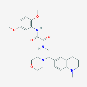 molecular formula C26H34N4O5 B2697382 N-(2,5-dimethoxyphenyl)-N'-[2-(1-methyl-1,2,3,4-tetrahydroquinolin-6-yl)-2-(morpholin-4-yl)ethyl]ethanediamide CAS No. 921924-45-0