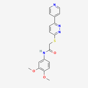 molecular formula C19H18N4O3S B2697389 N-(3,4-dimethoxyphenyl)-2-{[6-(pyridin-4-yl)pyridazin-3-yl]sulfanyl}acetamide CAS No. 872701-85-4