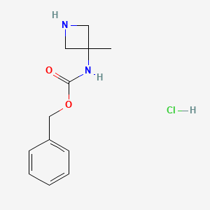 molecular formula C12H17ClN2O2 B2697401 benzyl N-(3-methylazetidin-3-yl)carbamate hydrochloride CAS No. 1951441-46-5