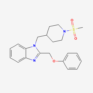 molecular formula C21H25N3O3S B2697414 1-((1-(methylsulfonyl)piperidin-4-yl)methyl)-2-(phenoxymethyl)-1H-benzo[d]imidazole CAS No. 1203070-74-9