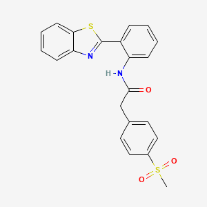 molecular formula C22H18N2O3S2 B2697419 N-(2-(benzo[d]thiazol-2-yl)phenyl)-2-(4-(methylsulfonyl)phenyl)acetamide CAS No. 941971-57-9