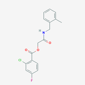 molecular formula C17H15ClFNO3 B2697422 2-((2-Methylbenzyl)amino)-2-oxoethyl 2-chloro-4-fluorobenzoate CAS No. 1794844-92-0