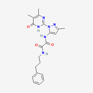 molecular formula C21H24N6O3 B2697426 N1-(1-(4,5-二甲基-6-氧代-1,6-二氢嘧啶-2-基)-3-甲基-1H-吡唑-5-基)-N2-(3-苯基丙基)草酰胺 CAS No. 1014007-41-0