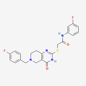 molecular formula C22H20F2N4O2S B2697430 N-(3-fluorophenyl)-2-({6-[(4-fluorophenyl)methyl]-4-oxo-3H,4H,5H,6H,7H,8H-pyrido[4,3-d]pyrimidin-2-yl}sulfanyl)acetamide CAS No. 866864-29-1