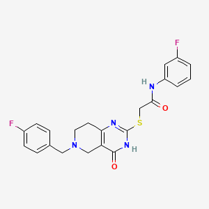 molecular formula C22H20F2N4O2S B2697430 2-{[6-(4-fluorobenzyl)-4-oxo-3,4,5,6,7,8-hexahydropyrido[4,3-d]pyrimidin-2-yl]sulfanyl}-N-(3-fluorophenyl)acetamide CAS No. 866864-29-1