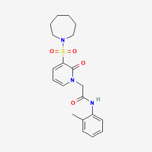 molecular formula C20H25N3O4S B2697431 2-[3-(azepane-1-sulfonyl)-2-oxo-1,2-dihydropyridin-1-yl]-N-(2-methylphenyl)acetamide CAS No. 1251704-46-7