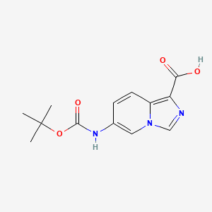 molecular formula C13H15N3O4 B2697435 6-((tert-Butoxycarbonyl)amino)imidazo[1,5-a]pyridine-1-carboxylic acid CAS No. 2177266-16-7