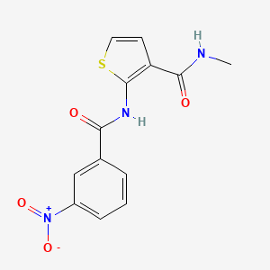molecular formula C13H11N3O4S B2697437 N-甲基-2-(3-硝基苯甲酰基)噻吩-3-羧酰胺 CAS No. 941976-45-0