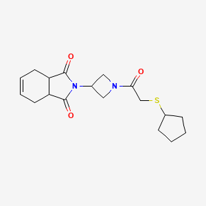 molecular formula C18H24N2O3S B2697439 2-(1-(2-(cyclopentylthio)acetyl)azetidin-3-yl)-3a,4,7,7a-tetrahydro-1H-isoindole-1,3(2H)-dione CAS No. 1903298-37-2