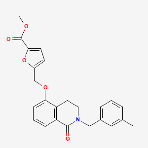 molecular formula C24H23NO5 B2697447 Methyl 5-[[2-[(3-methylphenyl)methyl]-1-oxo-3,4-dihydroisoquinolin-5-yl]oxymethyl]furan-2-carboxylate CAS No. 850907-23-2