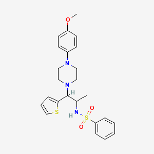 molecular formula C24H29N3O3S2 B2697456 N-{1-[4-(4-methoxyphenyl)piperazin-1-yl]-1-(thiophen-2-yl)propan-2-yl}benzenesulfonamide CAS No. 847381-42-4