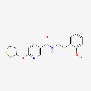 molecular formula C19H22N2O3S B2697465 N-[2-(2-methoxyphenyl)ethyl]-6-(thiolan-3-yloxy)pyridine-3-carboxamide CAS No. 2034432-21-6