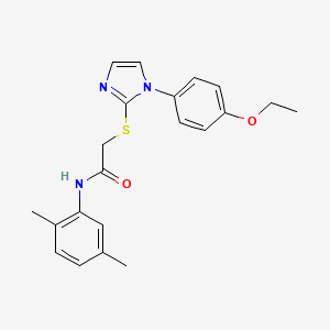 molecular formula C21H23N3O2S B2697469 N-(2,5-dimethylphenyl)-2-((1-(4-ethoxyphenyl)-1H-imidazol-2-yl)thio)acetamide CAS No. 688336-36-9