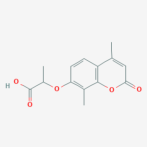 molecular formula C14H14O5 B2697504 2-[(4,8-dimethyl-2-oxo-2H-chromen-7-yl)oxy]propanoic acid CAS No. 432540-82-4