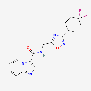 molecular formula C18H19F2N5O2 B2697513 N-((3-(4,4-difluorocyclohexyl)-1,2,4-oxadiazol-5-yl)methyl)-2-methylimidazo[1,2-a]pyridine-3-carboxamide CAS No. 2034334-21-7