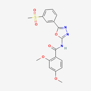 molecular formula C18H17N3O6S B2697527 N-[5-(3-methanesulfonylphenyl)-1,3,4-oxadiazol-2-yl]-2,4-dimethoxybenzamide CAS No. 886927-99-7