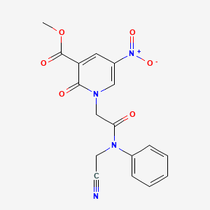molecular formula C17H14N4O6 B2697562 methyl 1-[2-[N-(cyanomethyl)anilino]-2-oxoethyl]-5-nitro-2-oxopyridine-3-carboxylate CAS No. 1210026-18-8