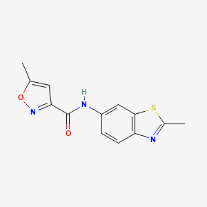 molecular formula C13H11N3O2S B2697664 5-methyl-N-(2-methyl-1,3-benzothiazol-6-yl)-1,2-oxazole-3-carboxamide CAS No. 852906-37-7