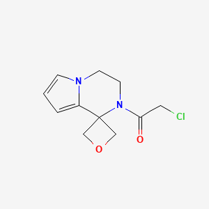 molecular formula C11H13ClN2O2 B2697665 2-Chloro-1-spiro[3,4-dihydropyrrolo[1,2-a]pyrazine-1,3'-oxetane]-2-ylethanone CAS No. 2411304-19-1