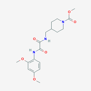 molecular formula C18H25N3O6 B2697669 Methyl 4-((2-((2,4-dimethoxyphenyl)amino)-2-oxoacetamido)methyl)piperidine-1-carboxylate CAS No. 1235622-47-5