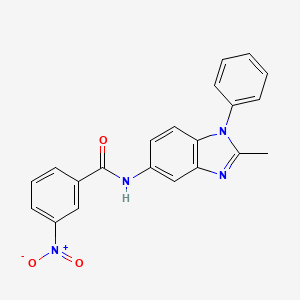 molecular formula C21H16N4O3 B2697688 N-(2-methyl-1-phenyl-1H-1,3-benzodiazol-5-yl)-3-nitrobenzamide CAS No. 313241-54-2