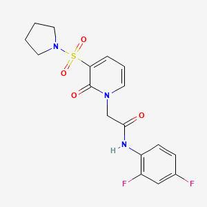 molecular formula C17H17F2N3O4S B2697718 N-(2,4-difluorophenyl)-2-[2-oxo-3-(pyrrolidine-1-sulfonyl)-1,2-dihydropyridin-1-yl]acetamide CAS No. 1251605-70-5